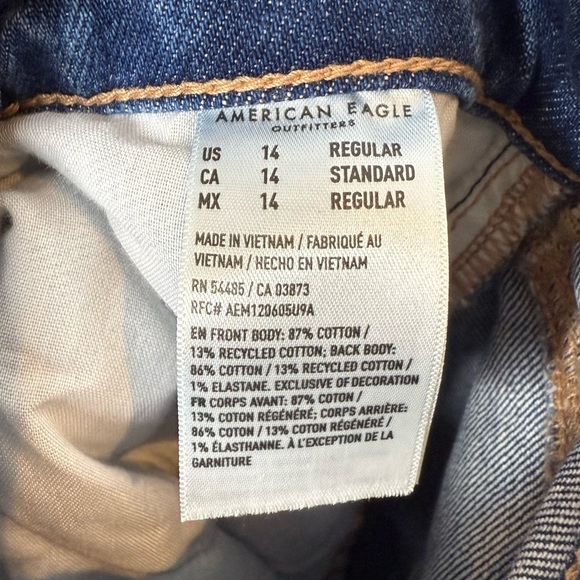 American Eagle Super High Rise Baggy Straight Strigid Women’s Jeans Sz 14 - Picture 7 of 10